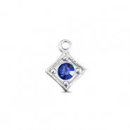 BY31&reg; Colgantes Acero Inox rombo Plateado-azul zafiro