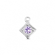 BY31&reg; Colgantes Acero Inox rombo Plateado-lila claro