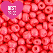 Rocalla cristal 8/0 (3mm) Rojo coral