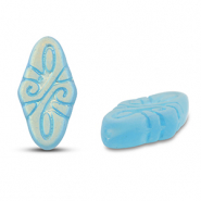 Abalorios Checos arabesque 19x9mm Azul claro-mate