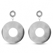Pendientes Acero Inox redondos Plateado