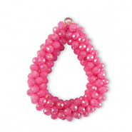 Colgantes faceteados gota Rojo rosa