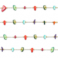 Fornituras Acero Inox cadena jasseron irregular Dorado-multicolor