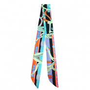 Bandana Pa&ntilde;uelo con estampado vibrante Multicolor-verde menta-naranja