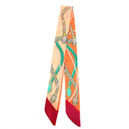 Bandana Pa&ntilde;uelo con serpiente Naranja albaricoque-verde-rojo oscuro