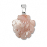 Colgantes de piedra natural &Aacute;gata conchas Multicolor-naranja-marr&oacute;n-blanco