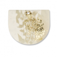 Colgantes de pol&iacute;meros Blancuzco-beige-dorado