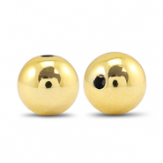 Abalorios met&aacute;licos redondos 14mm Dorado met&aacute;lico