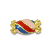 Abalorios met&aacute;licos caramelo Multicolor-dorado