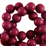 Abalorios acrílicos 6 mm brillante Rojo cereza