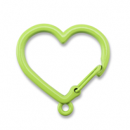 Fornituras coloridas de llavero coraz&oacute;n con anilla Verde