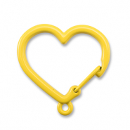 Fornituras coloridas de llavero coraz&oacute;n con anilla Amarillo