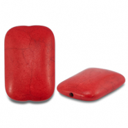 Abalorios de cerámica rectángulo Rojo
