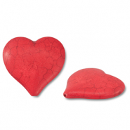 Abalorios de cerámica corazón Rojo
