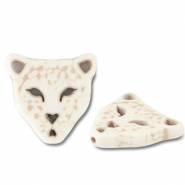 Abalorios de cerámica leopardo Blancuzco
