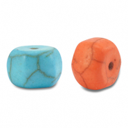 Abalorios de cerámica hexágono Multicolor
