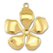 Colgantes Acero Inox flor Dorado