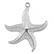 Colgantes Acero Inox estrella de mar Plateado