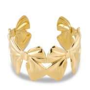 Pulseras Acero Inox bangle lazo Dorado