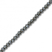 Abalorios faceteados disco 3x2mm &Oacute;xido de cromo verde oscuro-revestimiento pearl shine