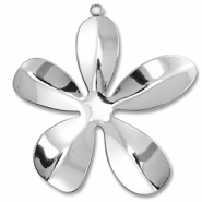 Colgantes Acero Inox flor Plateado