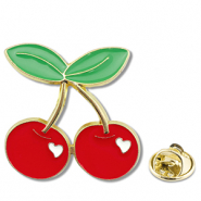 Pins cerezas Rojo-verde-dorado