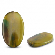Piedras Naturales abalorios &Aacute;gata &oacute;valo Transparente verde-marr&oacute;n