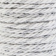 Cord&oacute;n trendy espiral 3mm Blanco-plateado