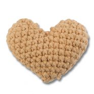 Coraz&oacute;n de ganchillo Beige-m&aacute;rron