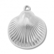 Colgantes Acero Inox conchas Plateado