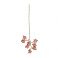 Colgantes de abalorios de cristal flor Dorado-rose mauve