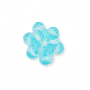 Colgantes faceteados flor Azul transparente