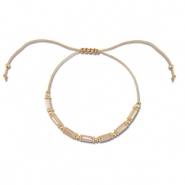 Pulseras trendy abalorios mixtas Marrón claro-dorado