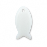 Colgantes de piedra natural vidrio pez Blanco