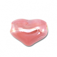 Abalorios de cer&aacute;mica griega DQ coraz&oacute;n Rosa malva