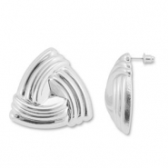 Pendientes trendy tri&aacute;ngulo Plateado