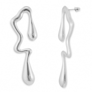 Pendientes trendy irregular Plateado