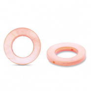 Abalorios conchas 20mm redondos Rosado