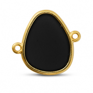 Colgantes met&aacute;licos DQ entrepieza Negro-Dorado (sin n&iacute;quel)