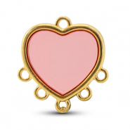 Colgantes met&aacute;licos DQ con 6 ojos Rosado-Dorado (sin n&iacute;quel)