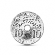 Colgantes met&aacute;licos DQ moneda Plateado vieja (sin n&iacute;quel)