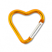 Fornituras coloridas anilla de llavero corazón Naranja claro brillante