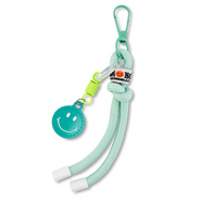 Llavero Smiley con cuerda Menta-amarillo neón-blanco