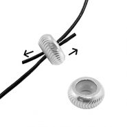 Fornituras Acero Inox abalorios de cierre deslizante con motivo 8mm Plateado