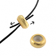 Fornituras Acero Inox abalorios de cierre deslizante con motivo 6mm Dorado
