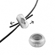 Fornituras Acero Inox abalorios de cierre deslizante con motivo 6mm Plateado
