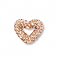 Abalorios acrílicos con strass corazón Melocotón