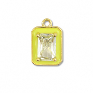 Metal TQ latón colgante rectángulo Dorado-amarillo neón-amarillo claro