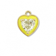Metal TQ latón colgante corazón Dorado-amarillo neón-amarillo claro