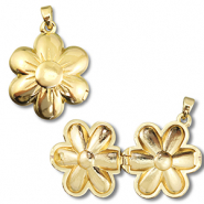 Colgantes de latón Eco-brass® medallón flor Dorado